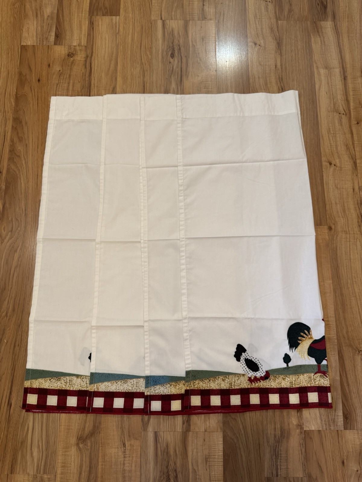 Lot Of 4 Rooster Cottage Country Farmhouse Curtain Panels Valances 29.5 “x 34.5”