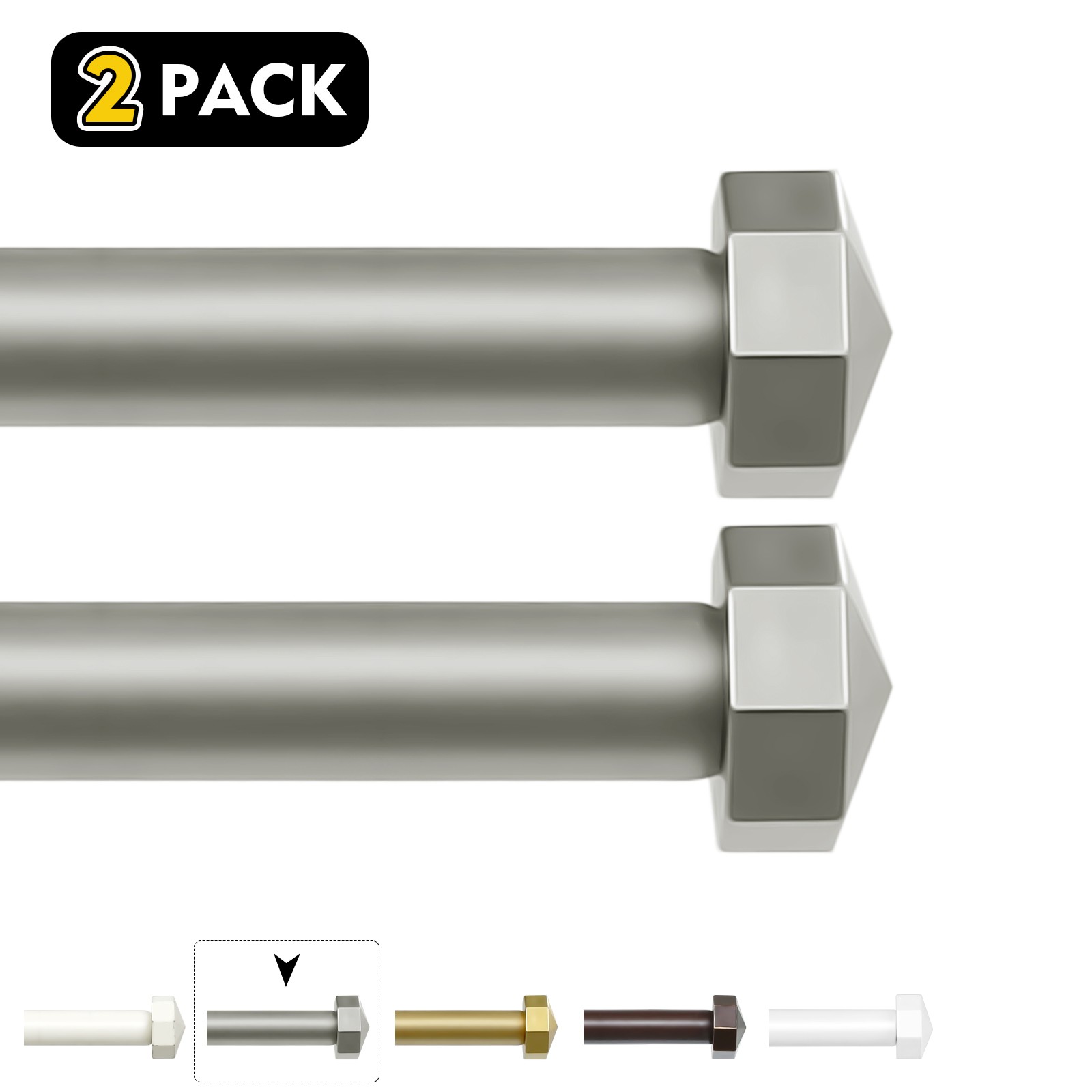 1-2 Pack Telescoping Single Curtain Rods, 5/8 In Diameter Drapery Rods 28″-120″