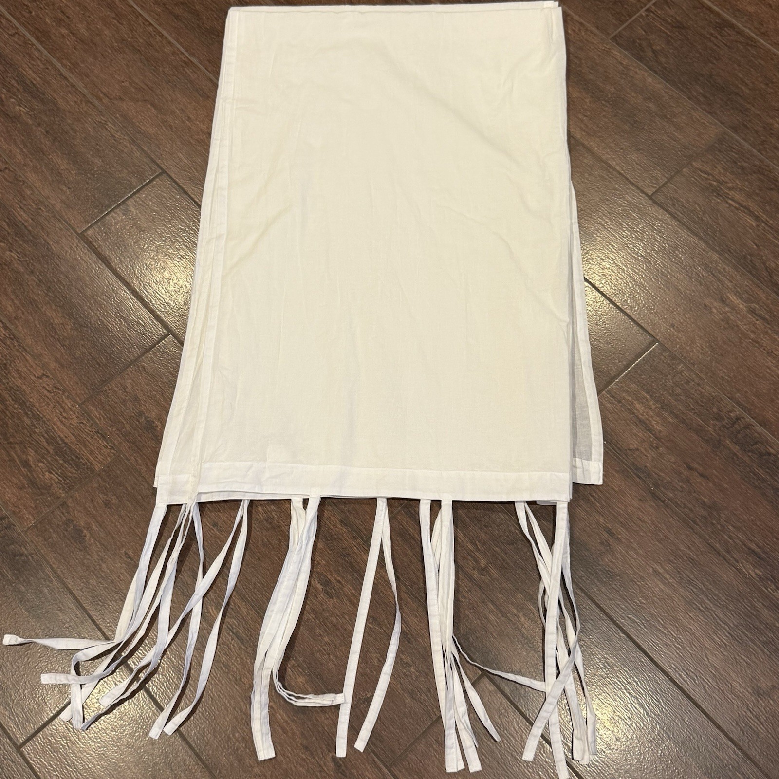 POTTERY BARN KIDS Beige Sheer Tie Top Curtains 63×40” Each Panel Set Of 2 Panels