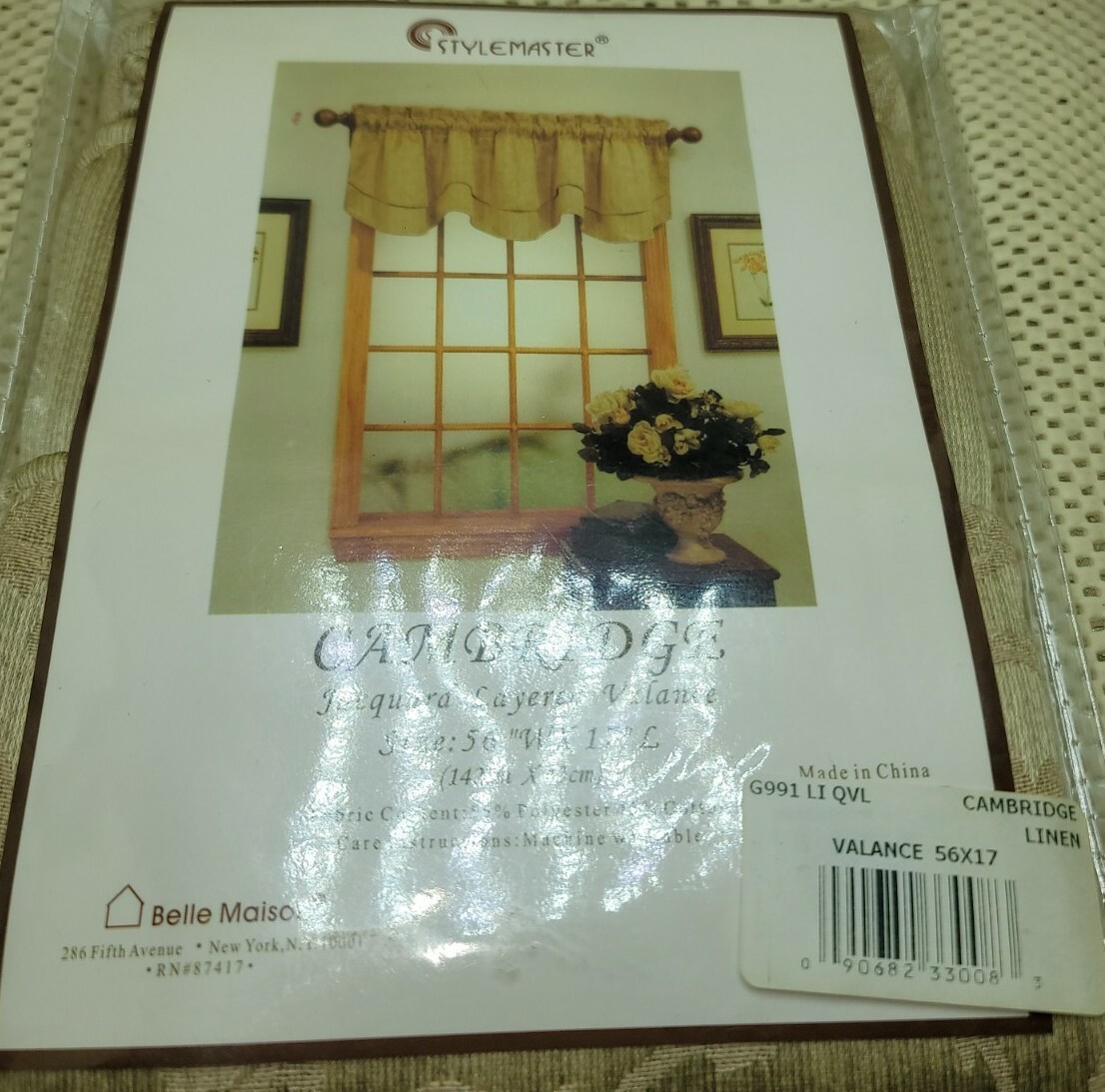 Stylemaster Windsor Jacquard Layered Valance 56″ X 17″ Cambridge Belle Maison