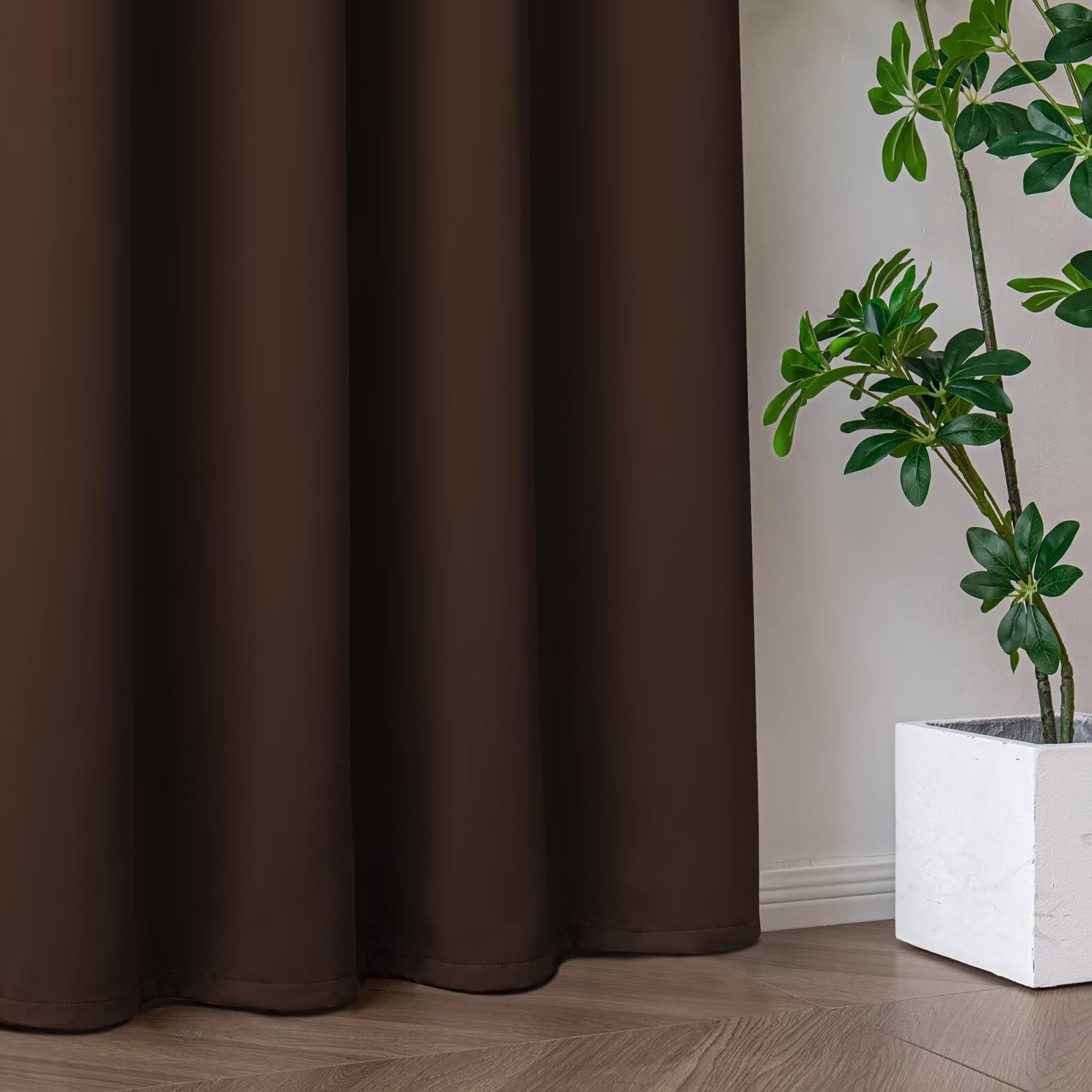 RainCharm Chocolate Curtains for Living Room, Blackout Curtains 90 Inch Length 2