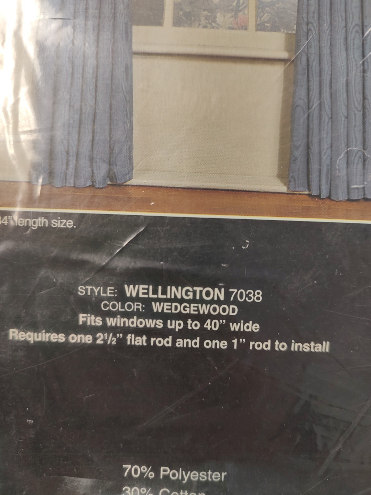 Window In A Bag 5 Piece Set Blue 70″W X 84″ Long wellington 7038 Curtron