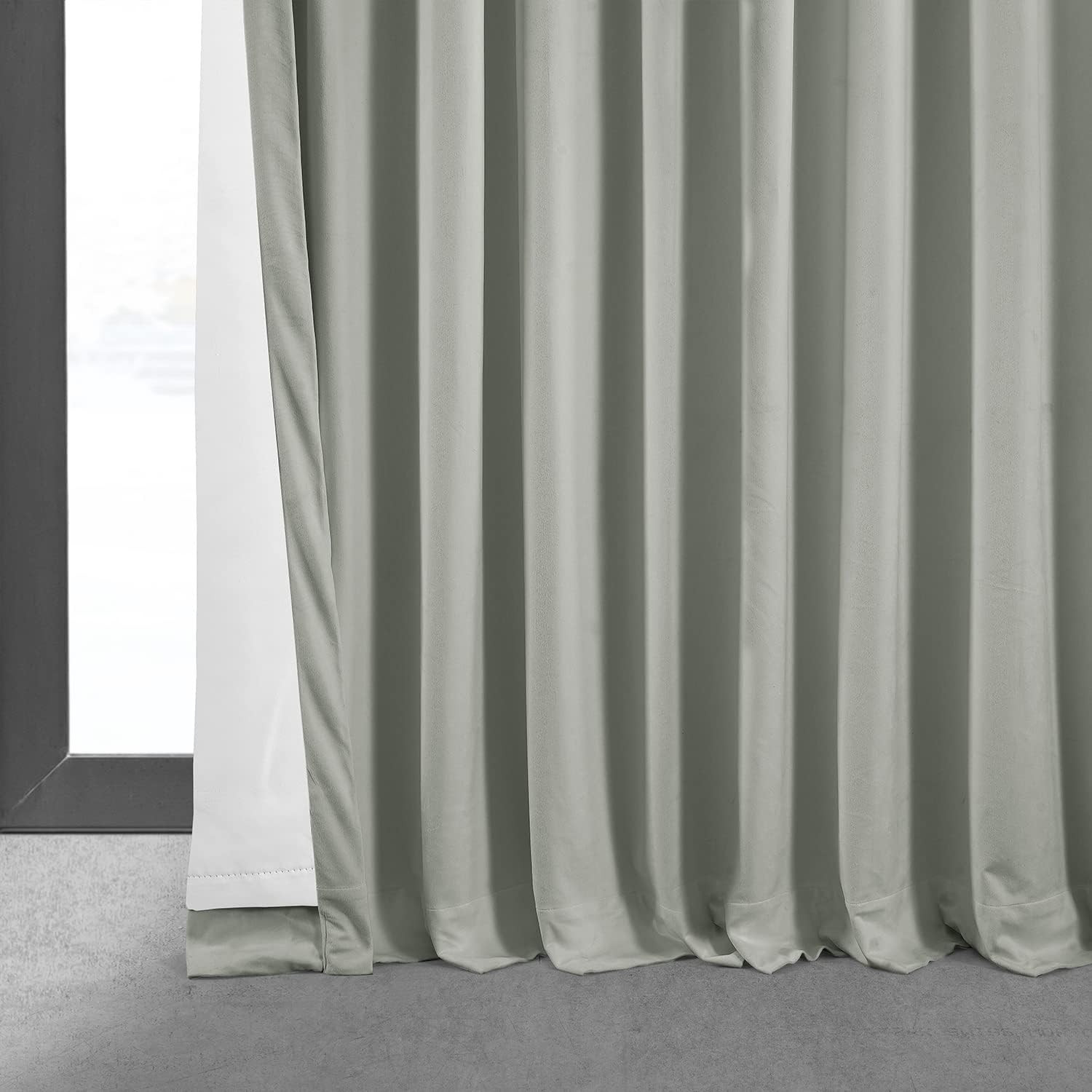 108″ Signature Velvet Thermal Blackout Curtain Panel – Reflection Grey