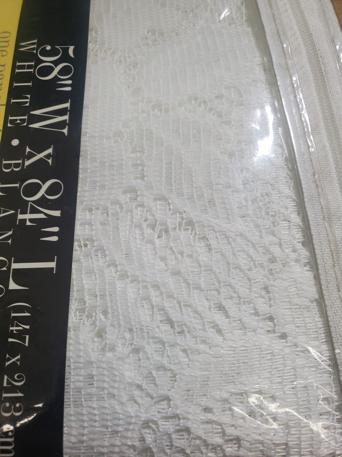 BRYN White Blanco 58″W x 84″L one panel with attached swag