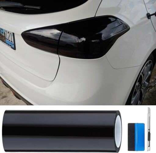 Headlight Taillight Tint Air-Release Vinyl Wrap Film 12″ x 4ft Dark Black