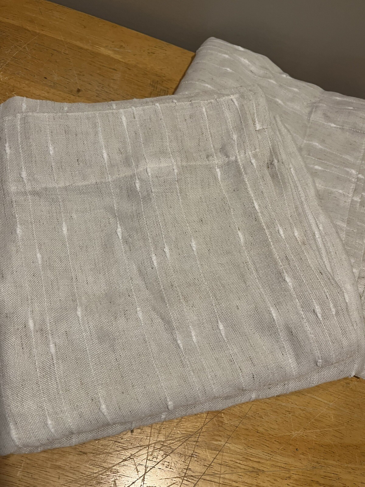 2 Ralph Lauren Linen Sheer Panels Window Curtains 52 X92” Natural