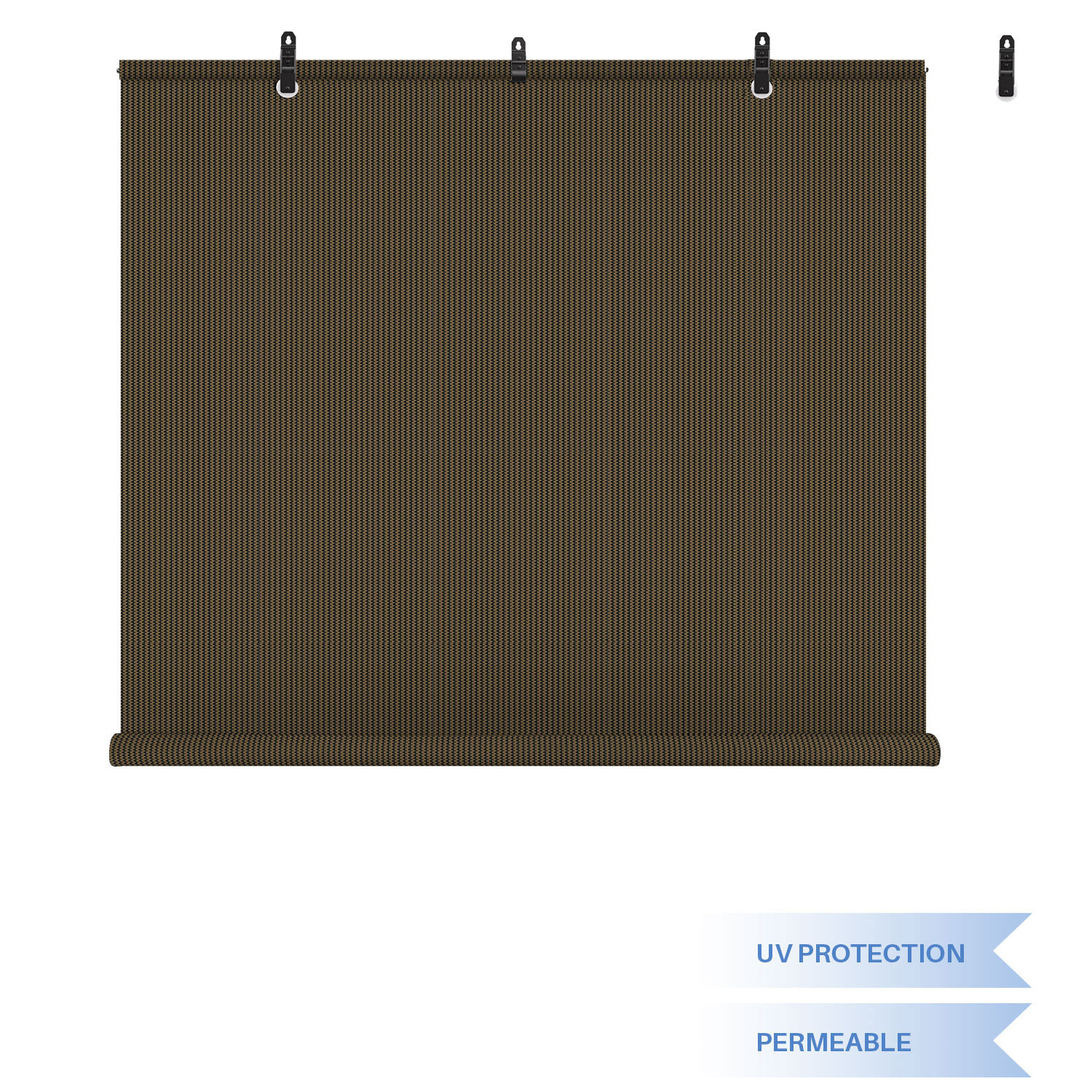Roller Shade Roll up Shade UV Light Filtering Porch Pergola Outdoor Gazebo Brown