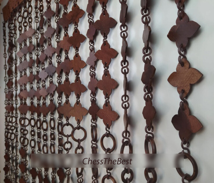 Doorway curtain wood, Custom Wooden curtains beaded door, Handmade room devider