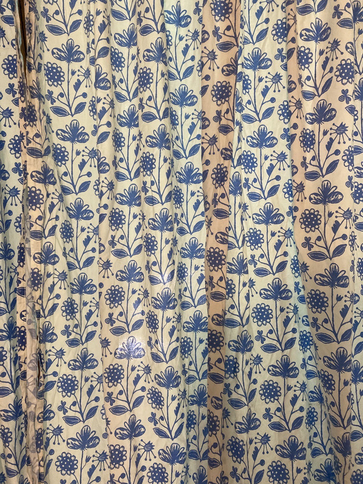 Vtg 1999 Retired Ikea Alfrede Stor Sunflower Curtains 57 x 118” Blue Floral