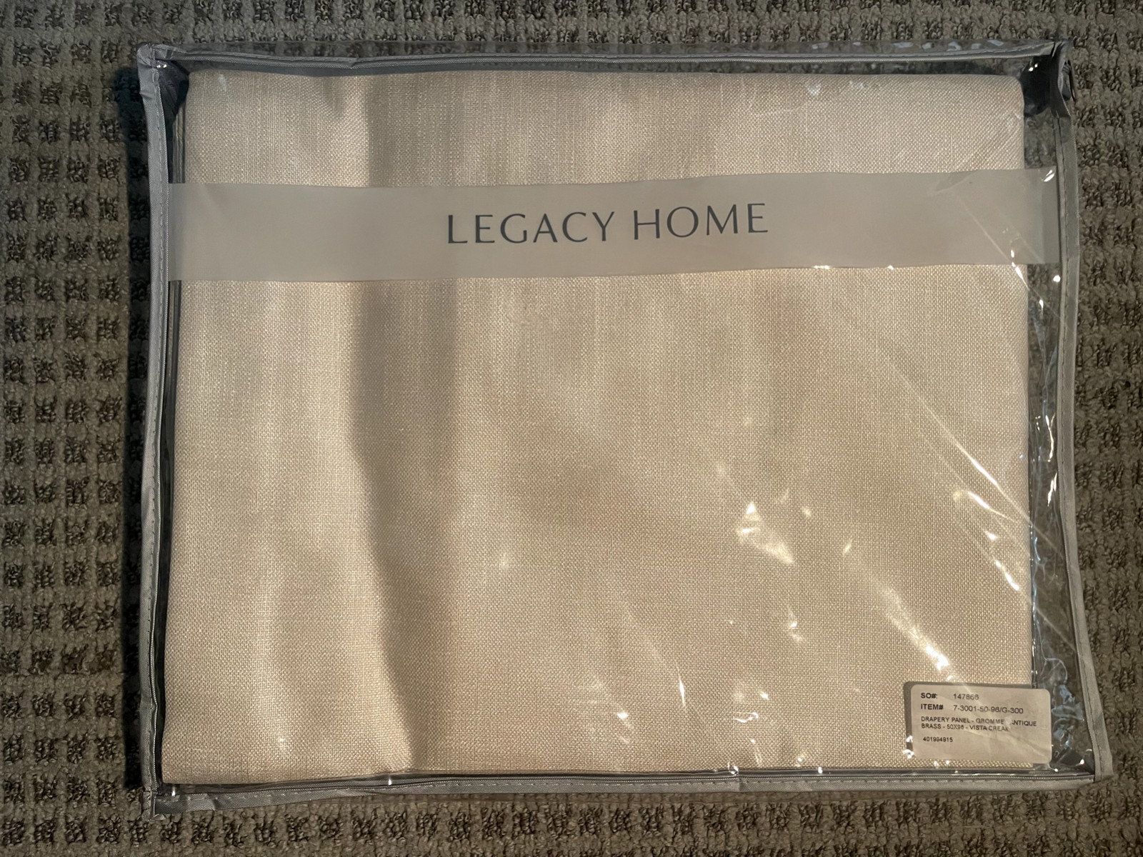 LEGACY HOME Drapes 50 x 96 CREAM 1 Panel – Antique Brass Grommet Drapery Lined