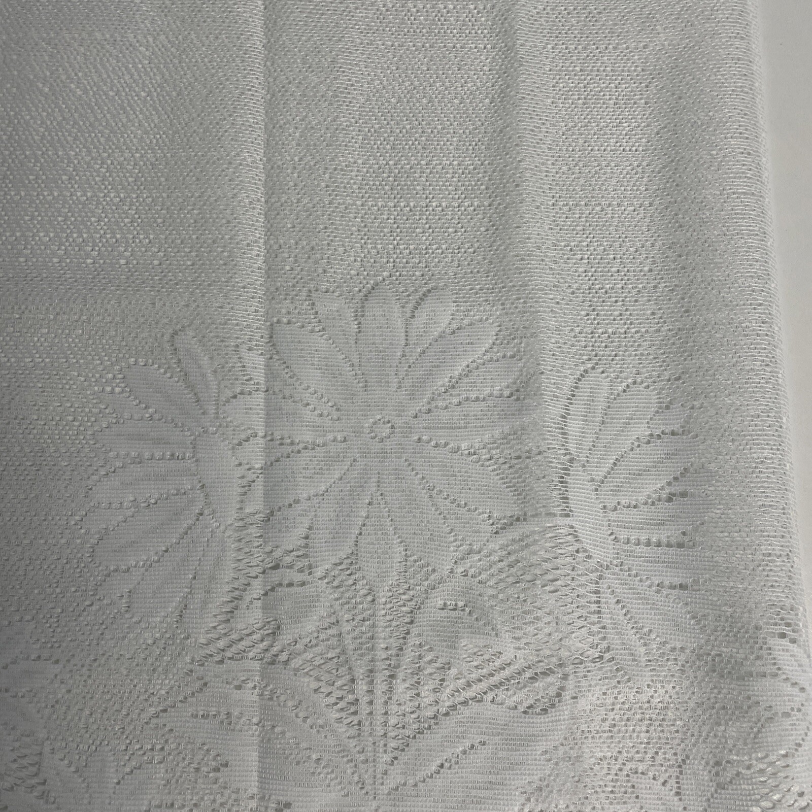 ZHH Lace Cafe Curtains 21×66″ White NEW Polyester Rod Pckt Sunflower 2-PACK READ