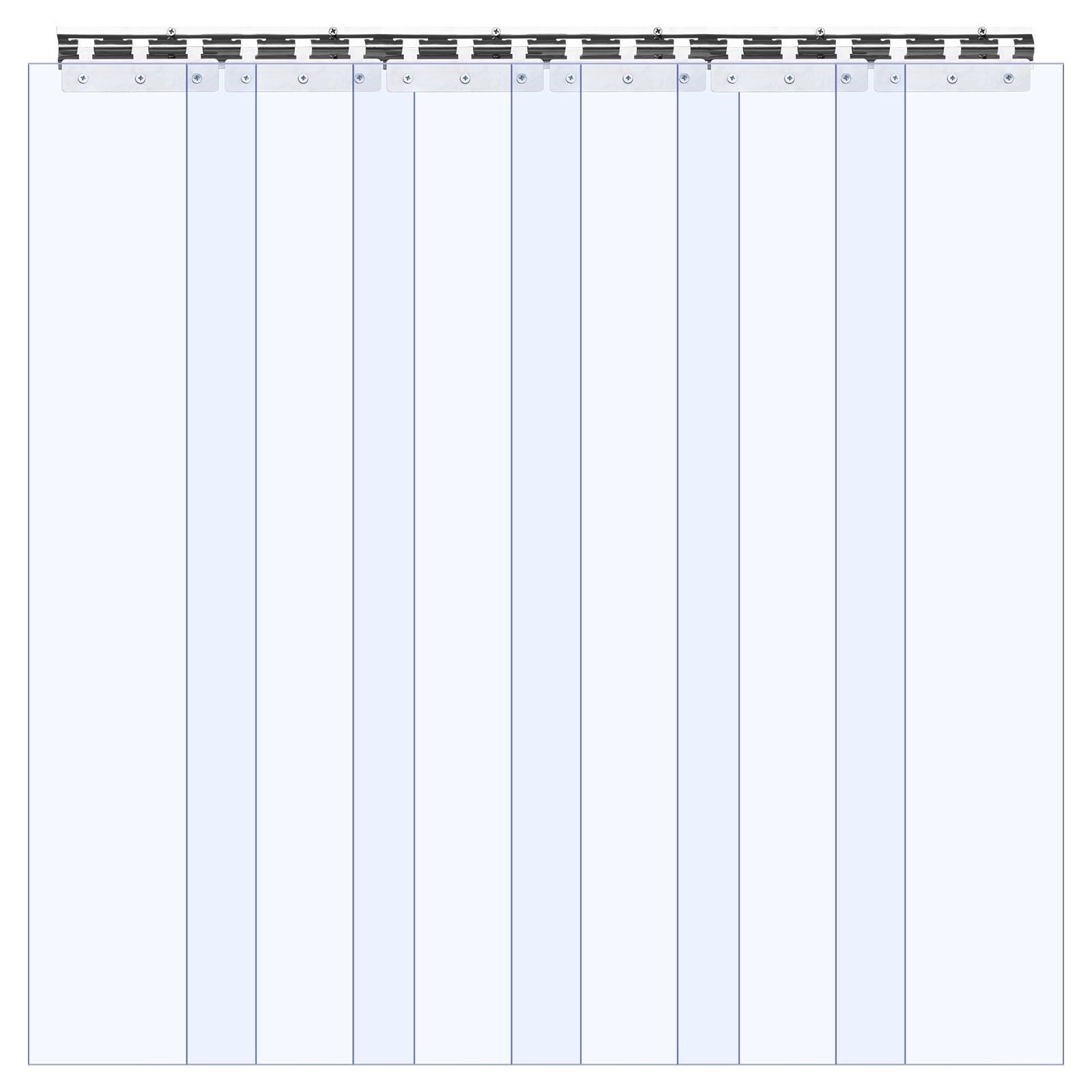 84x36x0.08in 6PCS Clear PVC Strip Curtain & Thermal Insulating Plastic Door