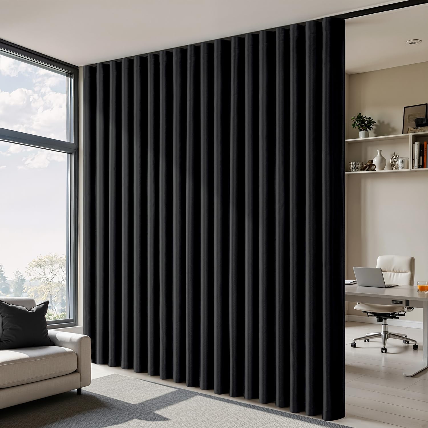 100 Blackout Room Divider Curtains, Extra Wide Ceiling Halloween Panel Sound …