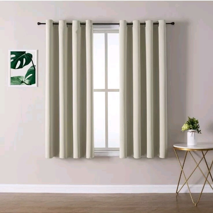 Chris Dowa Blackout Curtains 2 Panels Room Darkening Curtains 52″W X 63″L Beige