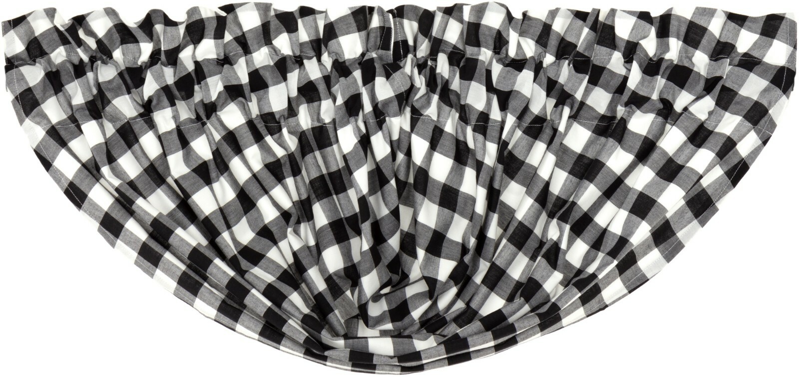 60” W Black & White Buffalo Check Balloon Window Valance Country Farmhouse Annie