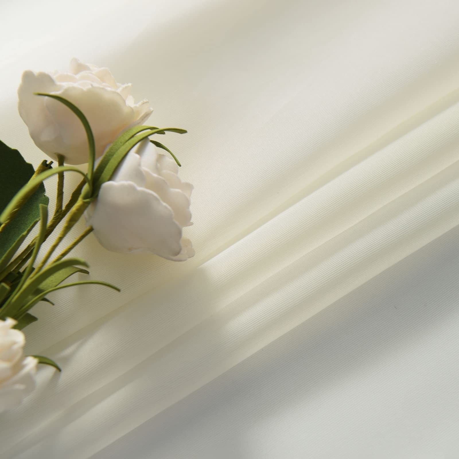 Basic Rod Pocket Sheer Voile Window Curtain Panels White 1 Pair 2 Panels 60 W…