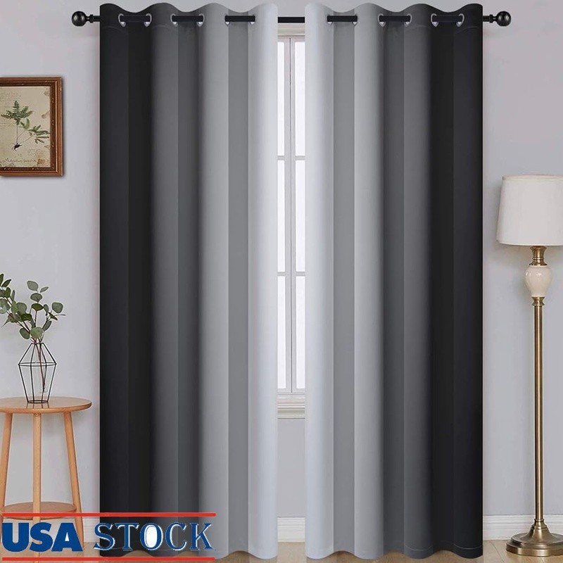 Blackout Curtain Panels Grommet Window Treatment Privacy Soundproof New