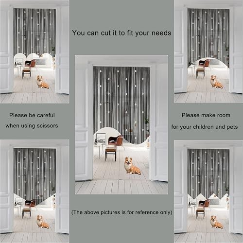 Beaded String Curtains for Doorways Boho Bedroom 39″W x 79″L (Pack of 1) Black