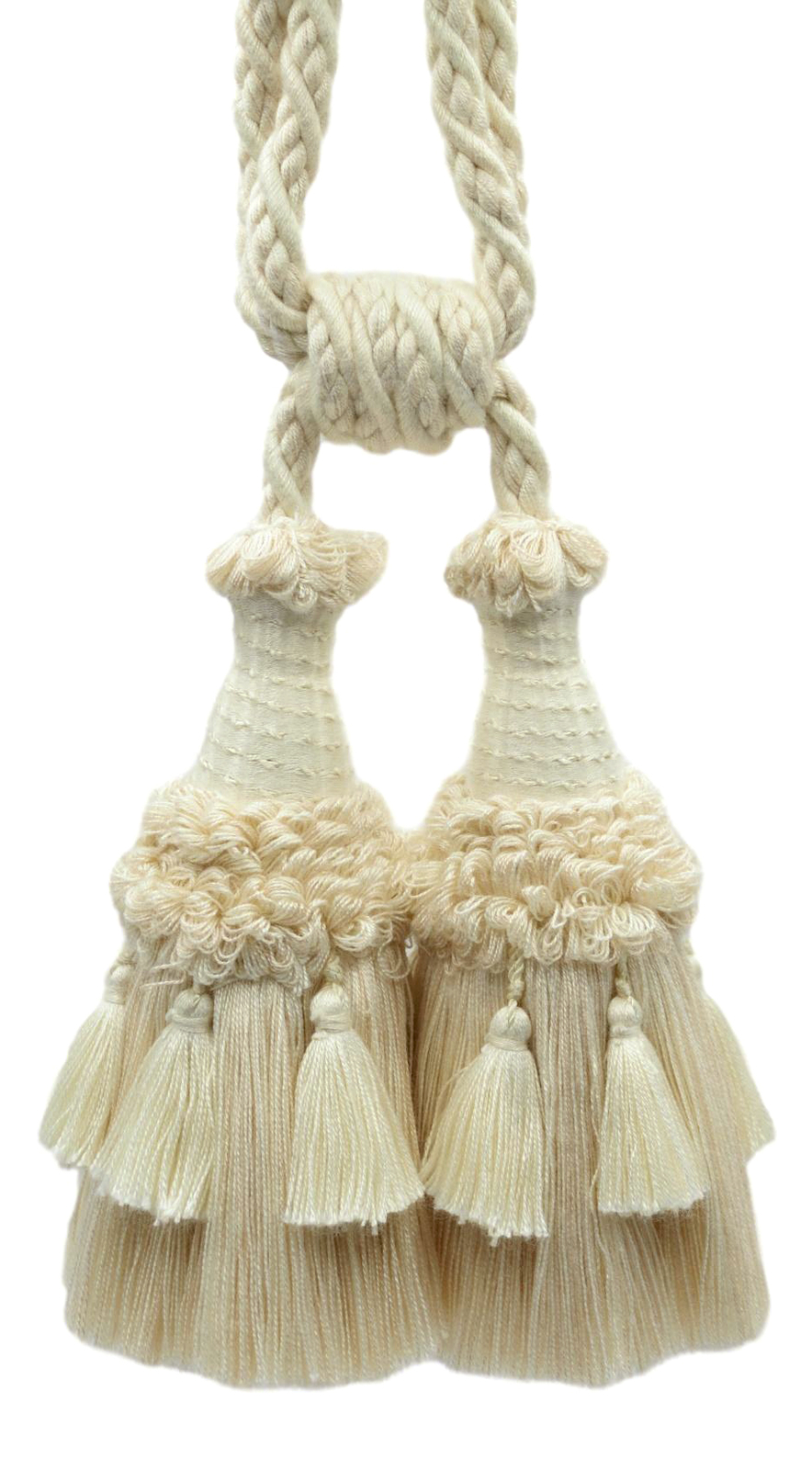 DECOPRO Tassel Tieback, Style# TBEMP62, Color# W13 – Cream Ivory [Set of 10]