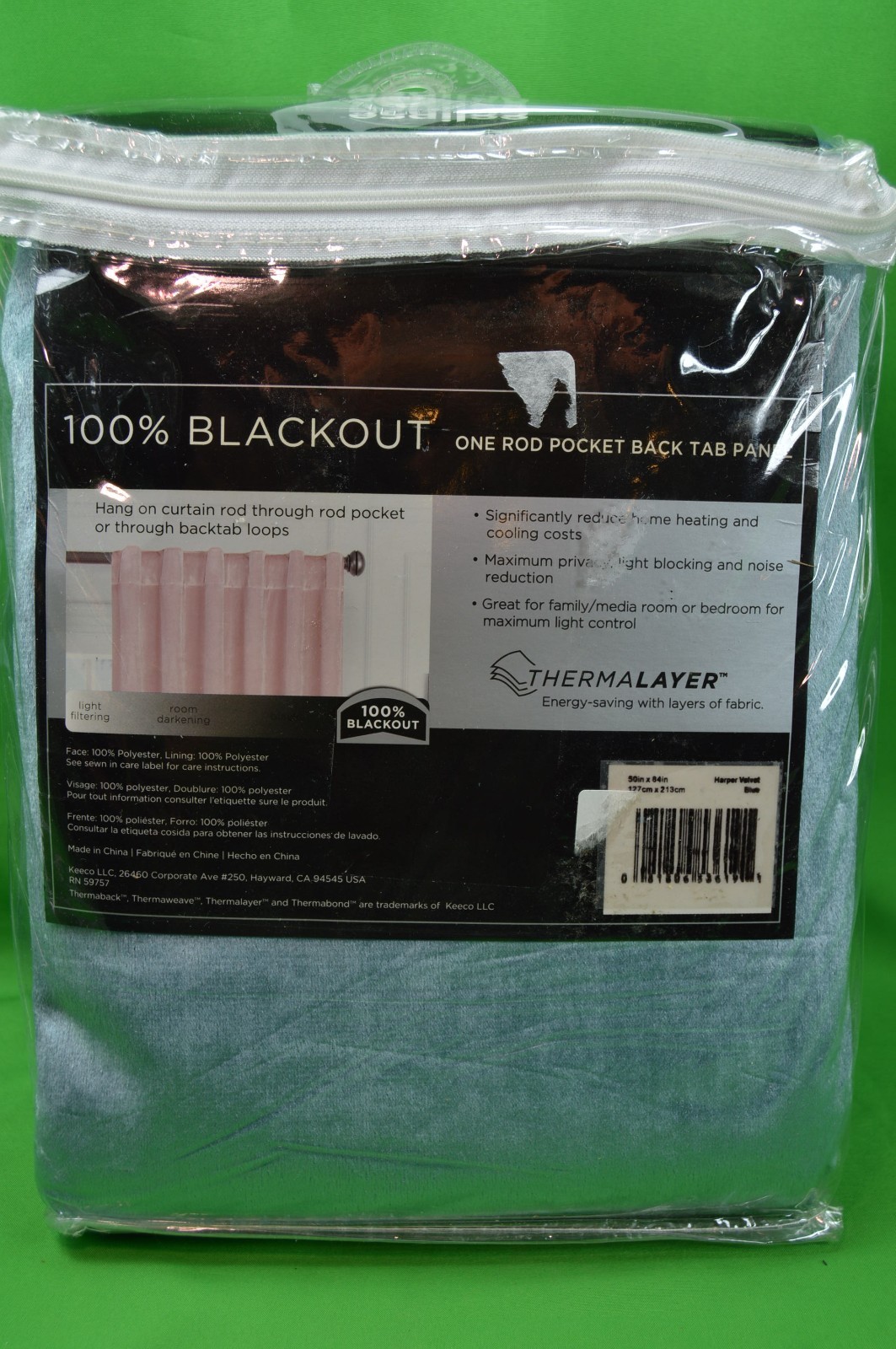 1 Eclipse 100% Blackout Curtain Panel Absolute Zero,One Rod,50 x 84″,Velvet Blue