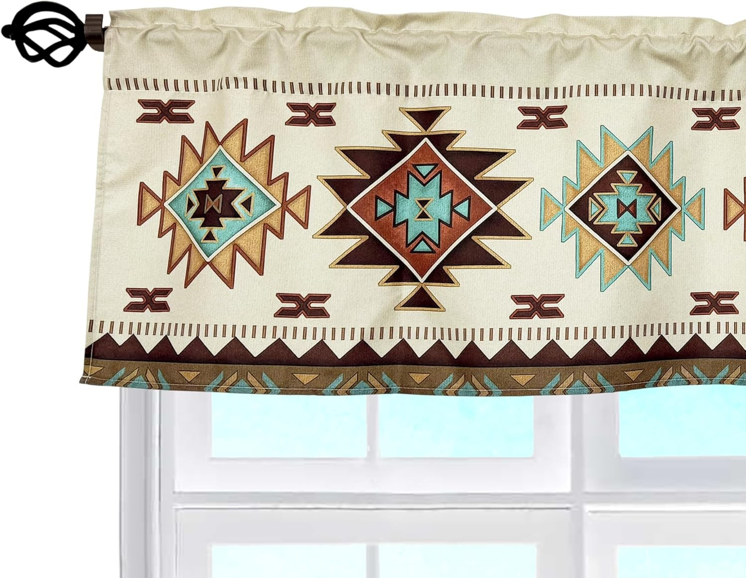 Southwest Tribal Navajo Fancy Abstract Geometric Ethnic 52″W X 16″H Aztec