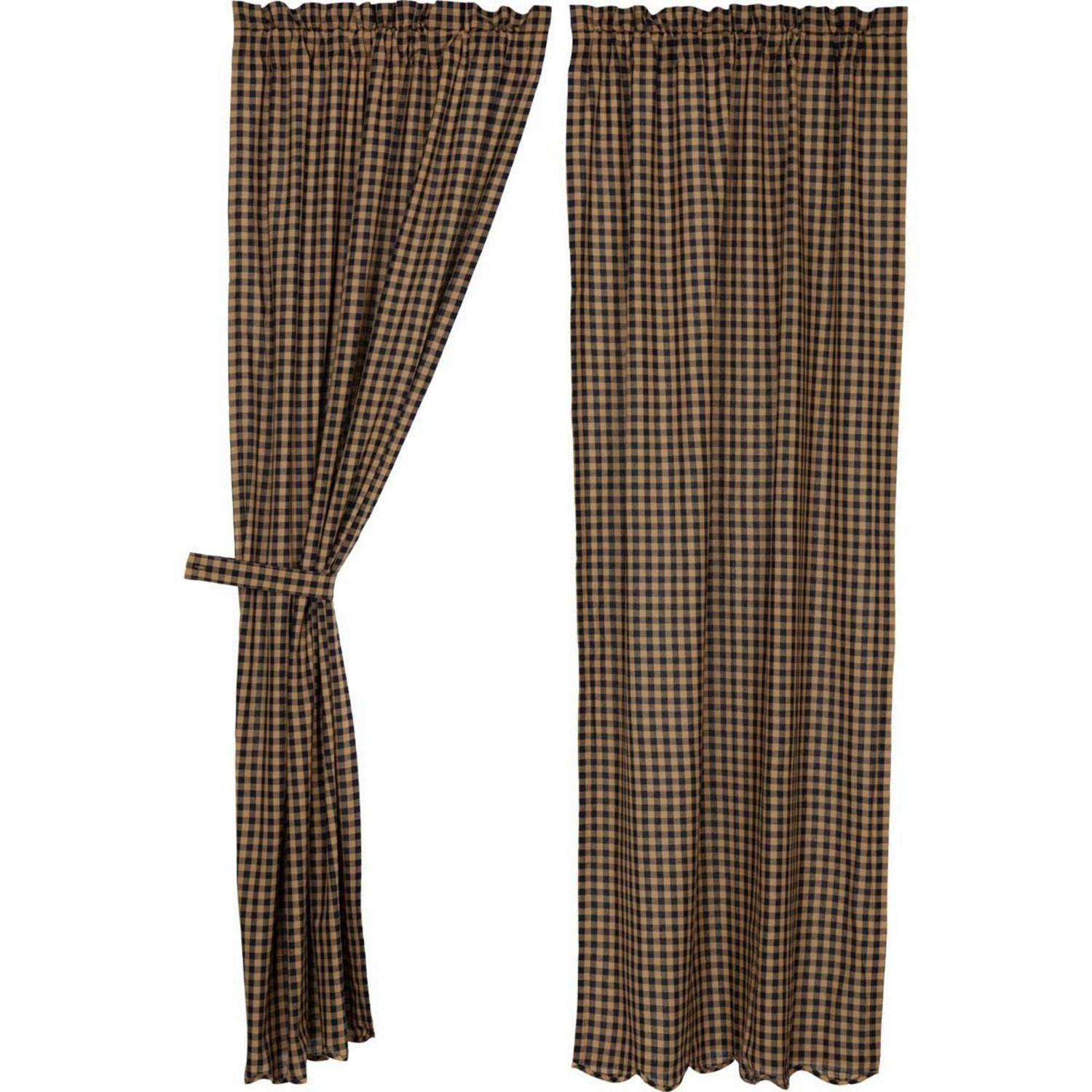 Primitive Curtains VHC Check Panel 84×40 Pair Rod Pocket Cotton – Panel 84×40