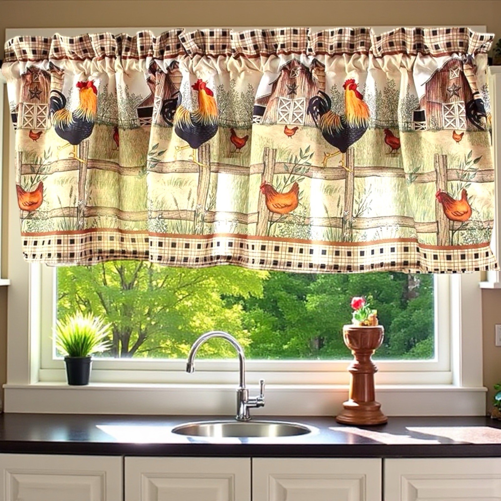 Farm Themed Rustic Curtain Valance on the Farm by Linda Spivey 60” L x 18” W New