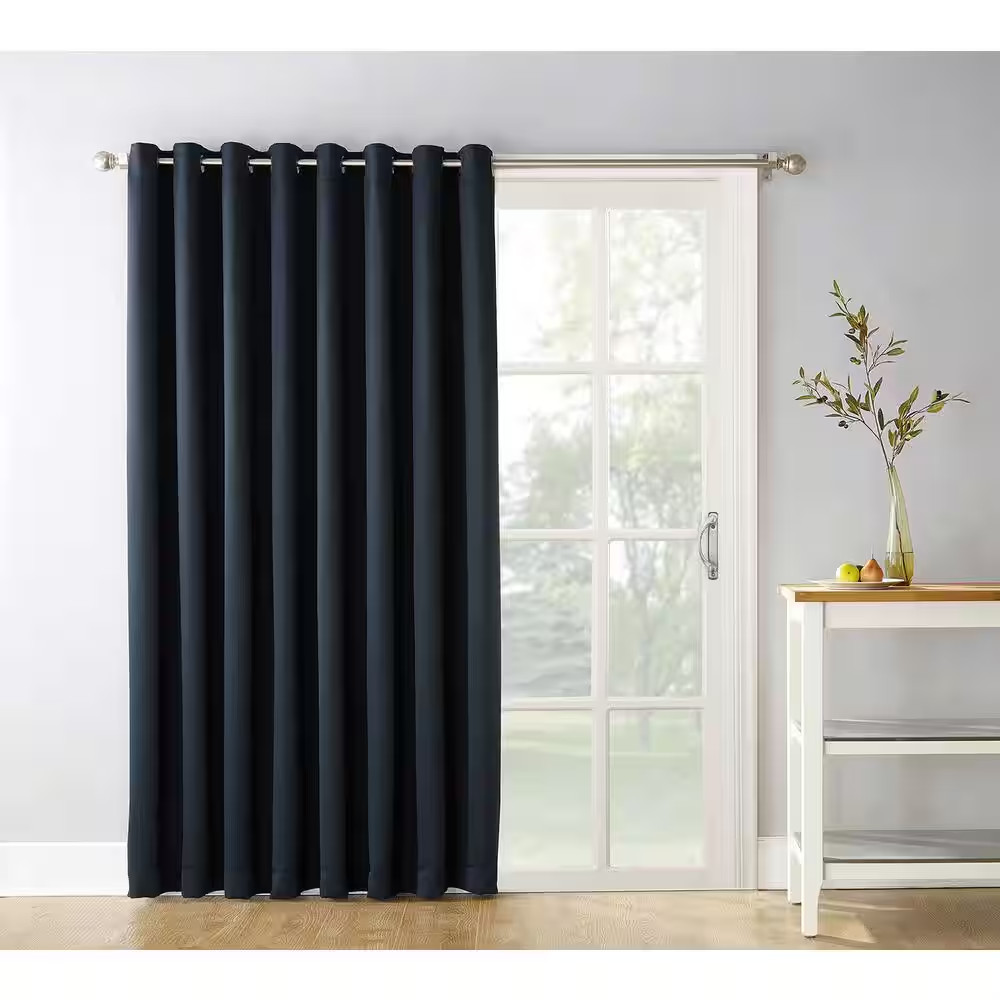 Black Woven Thermal Blackout Curtain – 100 In. W X 84 In. L
