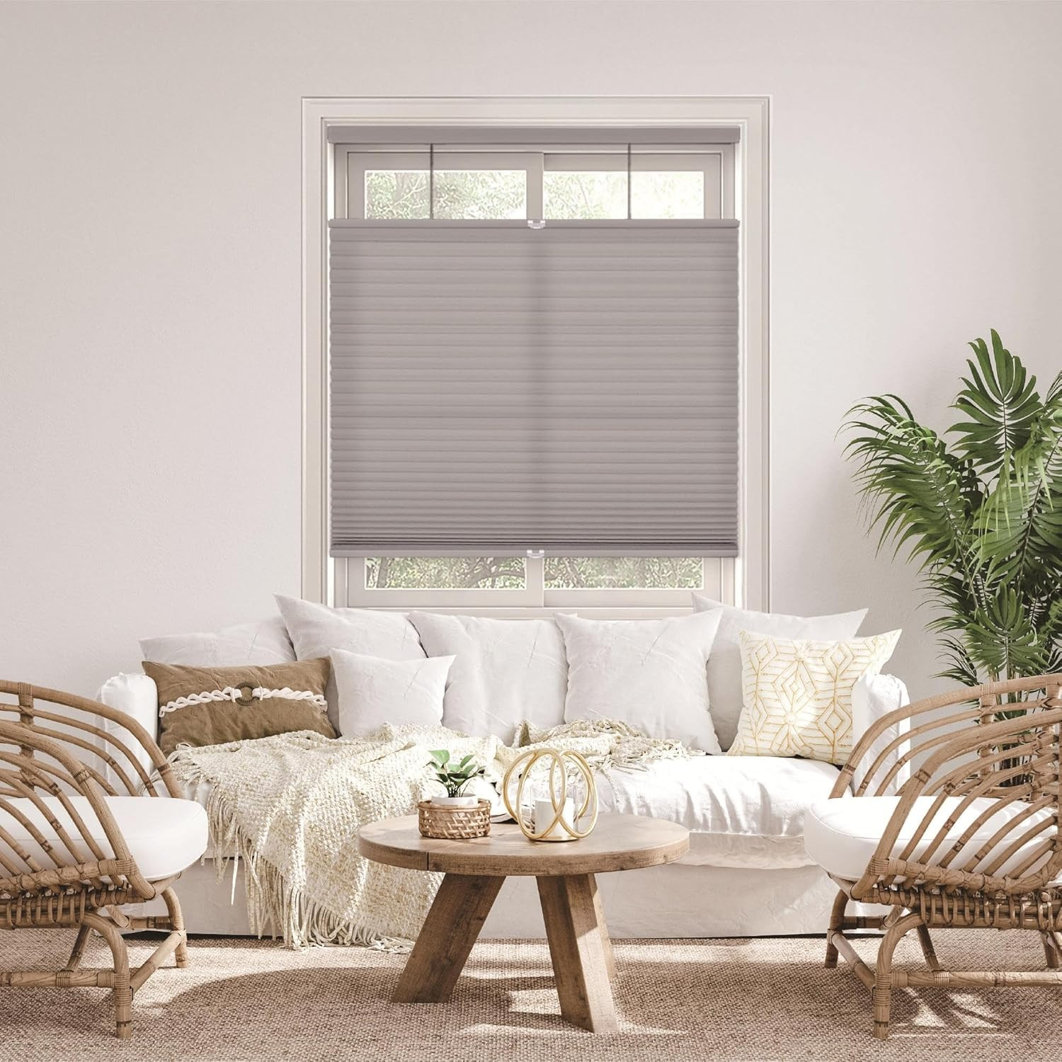 Cordless Light Filtering Cellular Shade, 32.5″ W x 36″ H, Anchor Gray