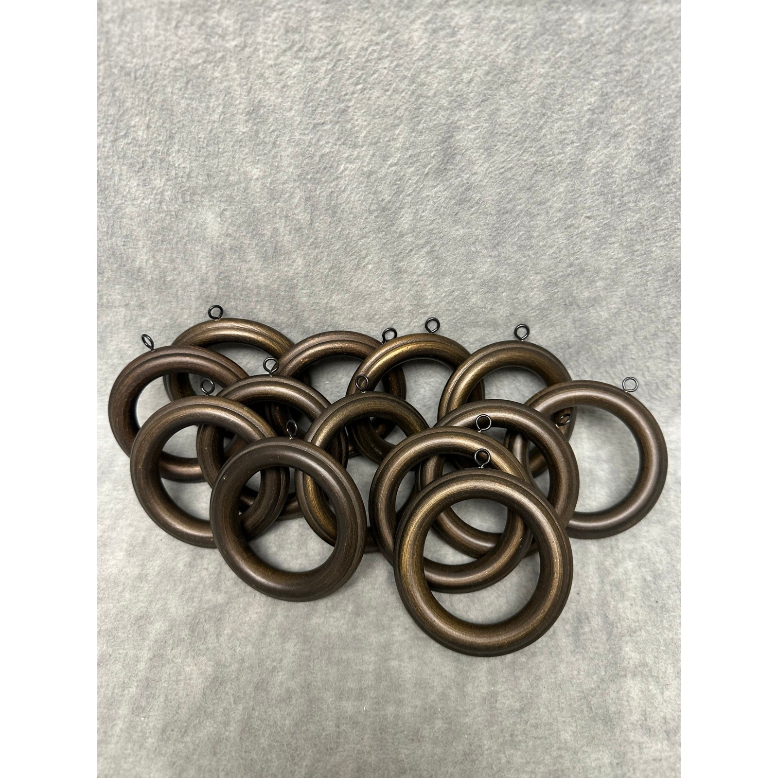 Curtain Rings Bronze Metallic Eyelet Set of 14 Drapery Hardware for 2″ Rod