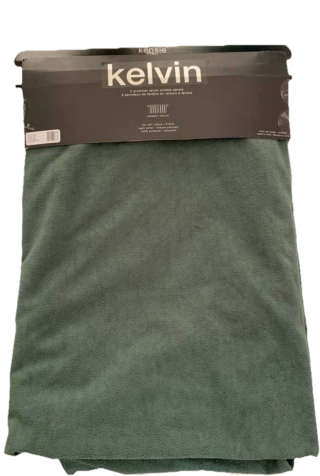 New Kensie Home Kelvin Grommet Velvet Panels 2-Pack 52” X 84” ( 132cm X 213cm)