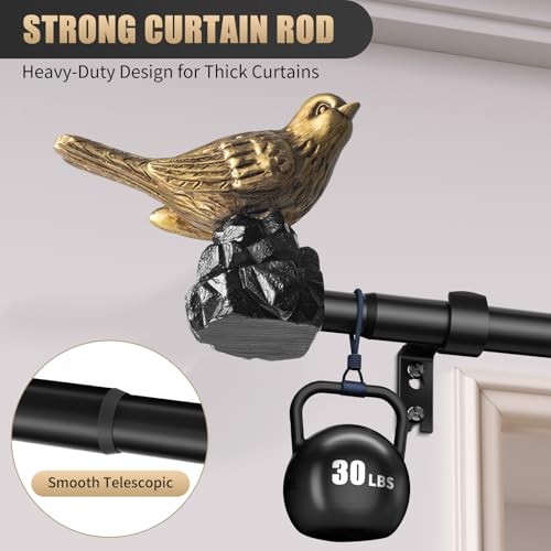 Vintage Black Curtain Rod 18 to 45 Inches Curtain Rods for 18″-45″ Vintage Gold