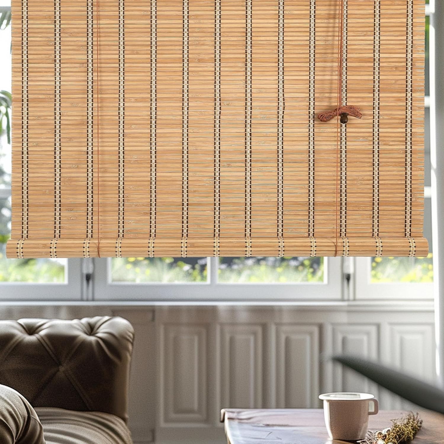 Bamboo Blinds Roman Bamboo Curtains Roller Shades for Interior Windows,Roll Up
