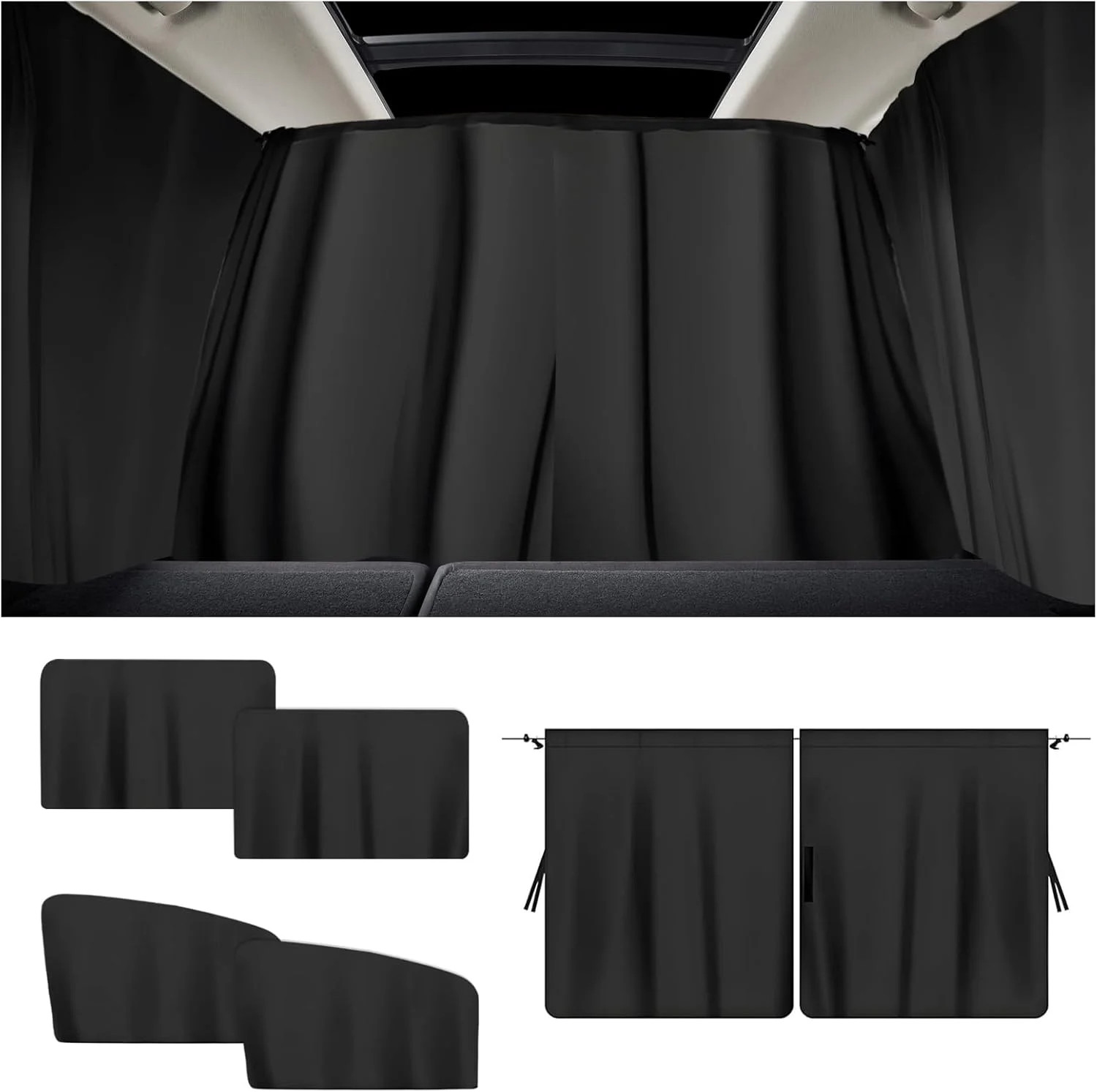 5PCS Car Window Shades,Auto Privacy Curtains with 4 Front&Rear Side Window Shade