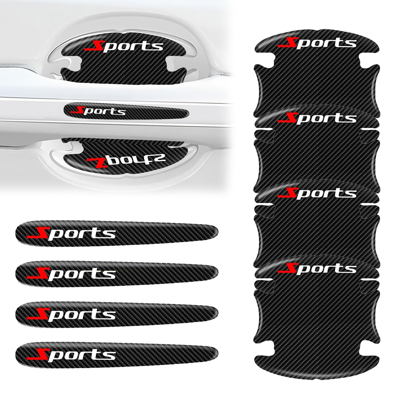 Car Door Handle Protector, 8 Pcs Door Protectors for Vehicles, Black, Door Ha…