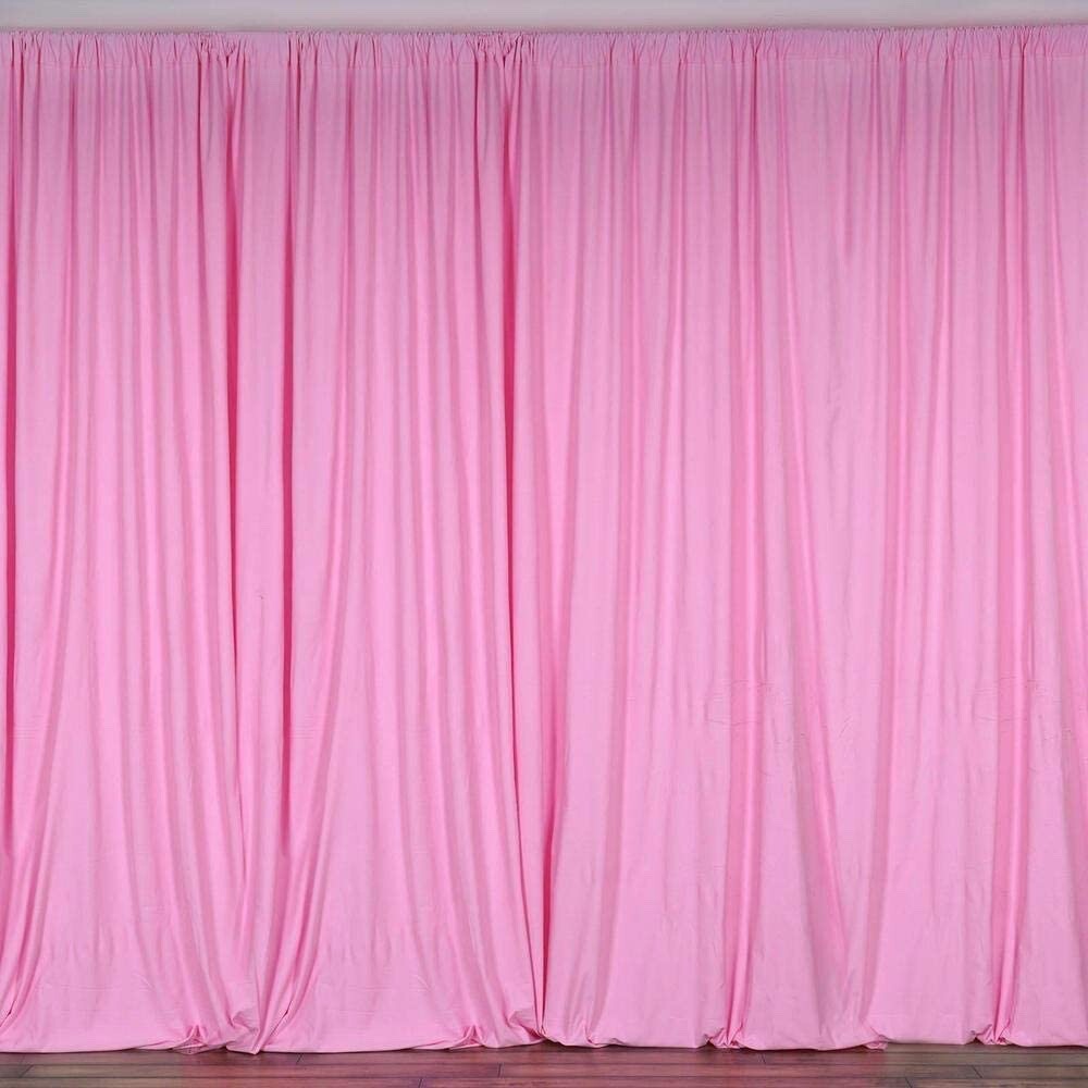 2 pcs 10 feet x 10 feet Polyester Backdrop Drape Curtains Panels – PINK