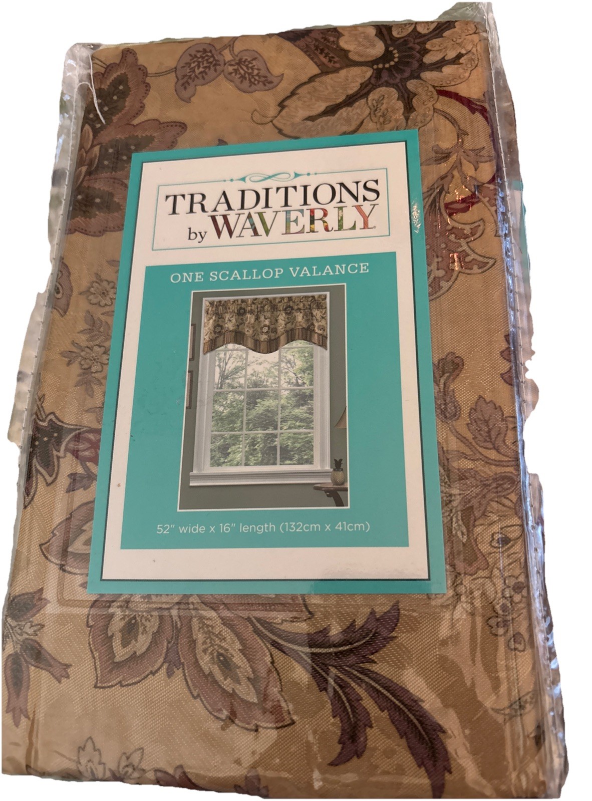 Traditions By Waverly One Scallop Valance 52x16in Navarra Antique