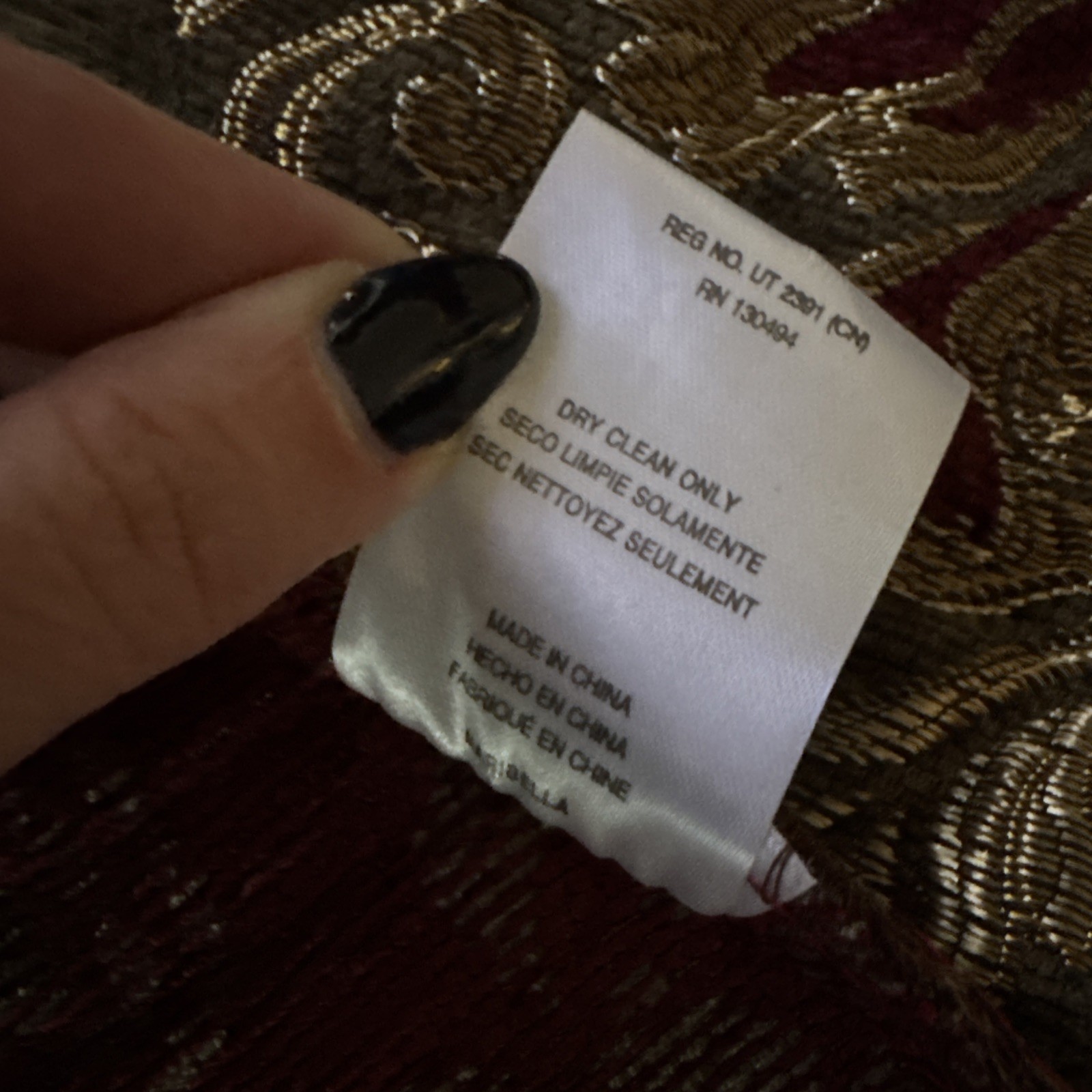 J. Queen New York Maribella Red and Gold Window Waterfall Valance – New