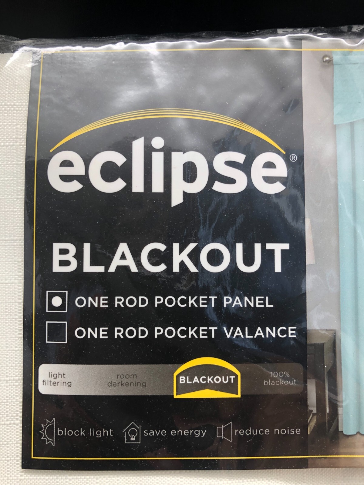 Eclipse Blackout One Rod Pocket Curtain Panel Kendal Ivory 84″ + 2 Tension Rod