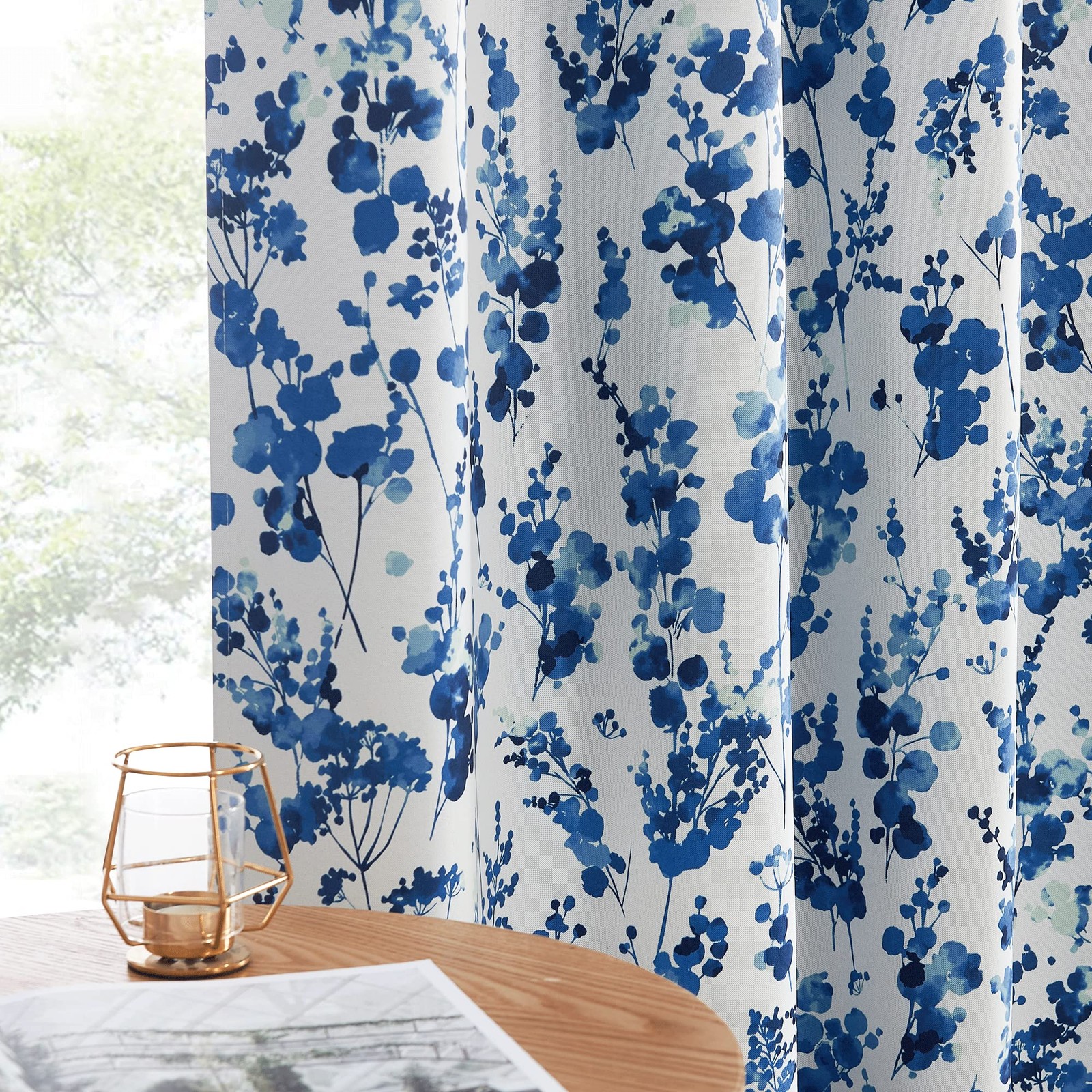Printed Curtains Watercolor Dots Arts Style – Room Darkening Farmhouse Garden…