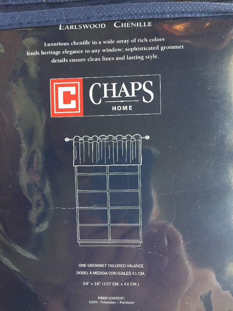 CHAPS Home Window VALANCE EARLSWOOD CHENILLE Size: 54″ x 16″ New SHIP FREE