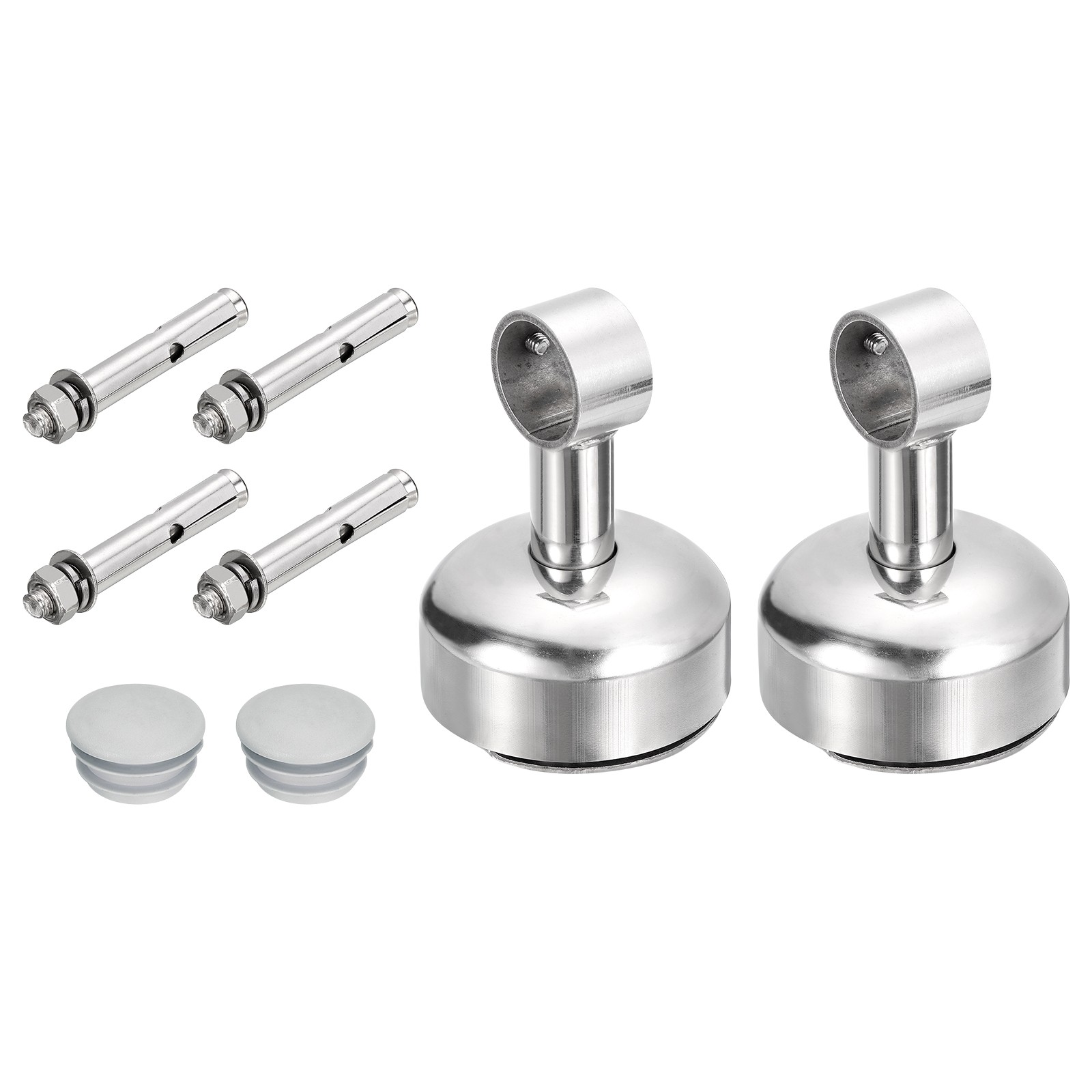 4 Set Ceiling Mount Curtain Rod Bracket 25mm/0.98″ Pipe Length 100mm/3.94″