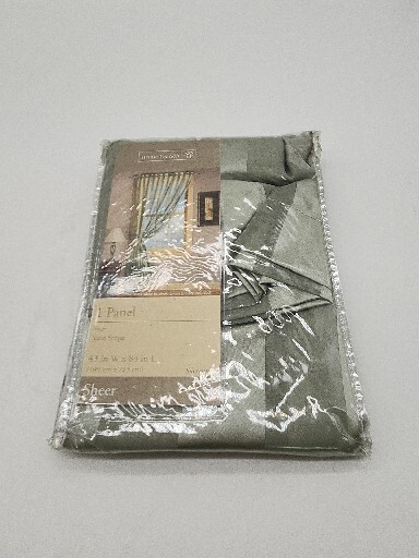 Home Trends Window Panel Sage Satin Stripe Sheer 43″ x 84″ in Open Package