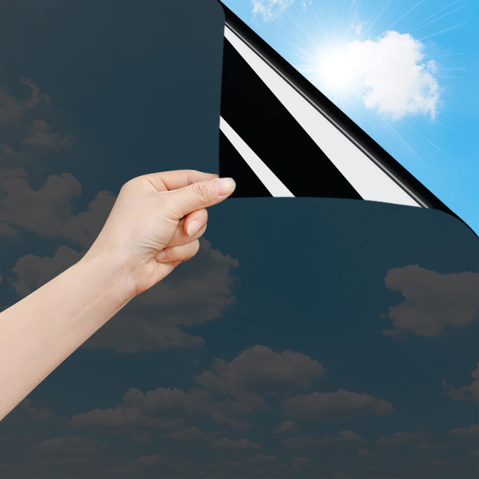 Window Film Opaque from Exterior, Mirror Film Self Adhesive UV Protection, Heat…