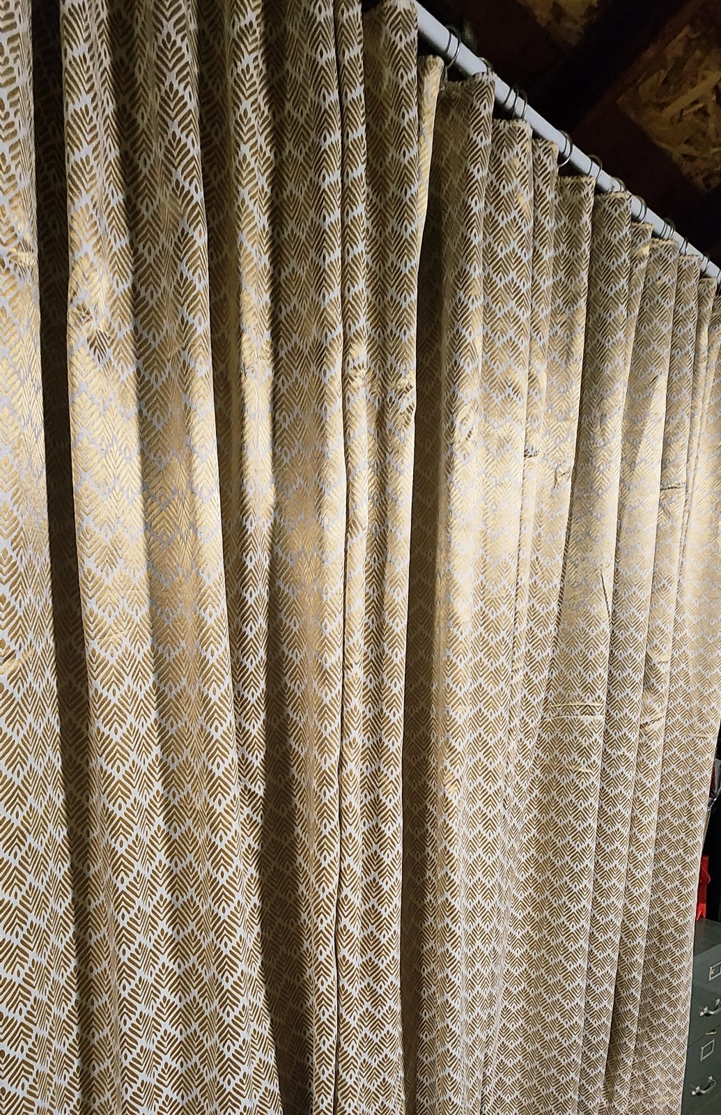 New 2 Panel Set of Gold Curtains /upholstery Fabric 1 Pair of Drapes (36 x 84)