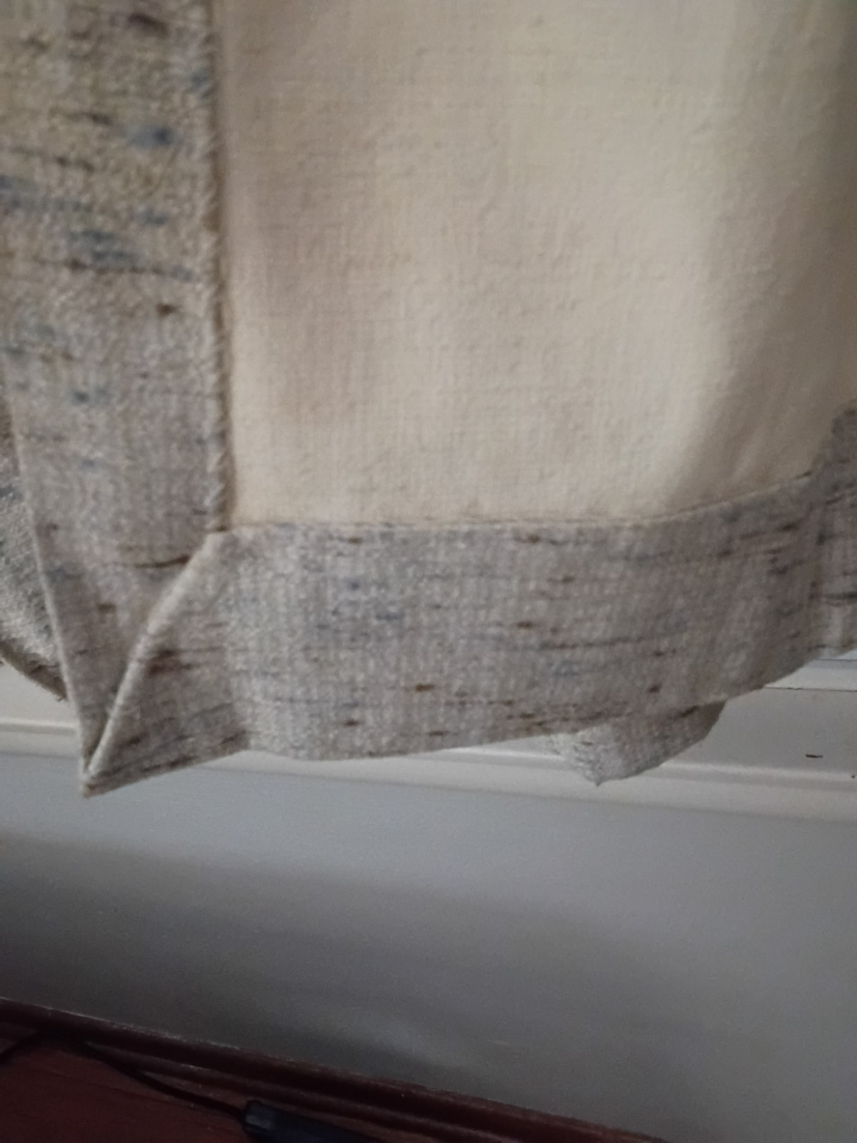 Drapes JCPenney Thermal Back Blue Beige Textured 3 Pinch Pl. Panels 44L MCM
