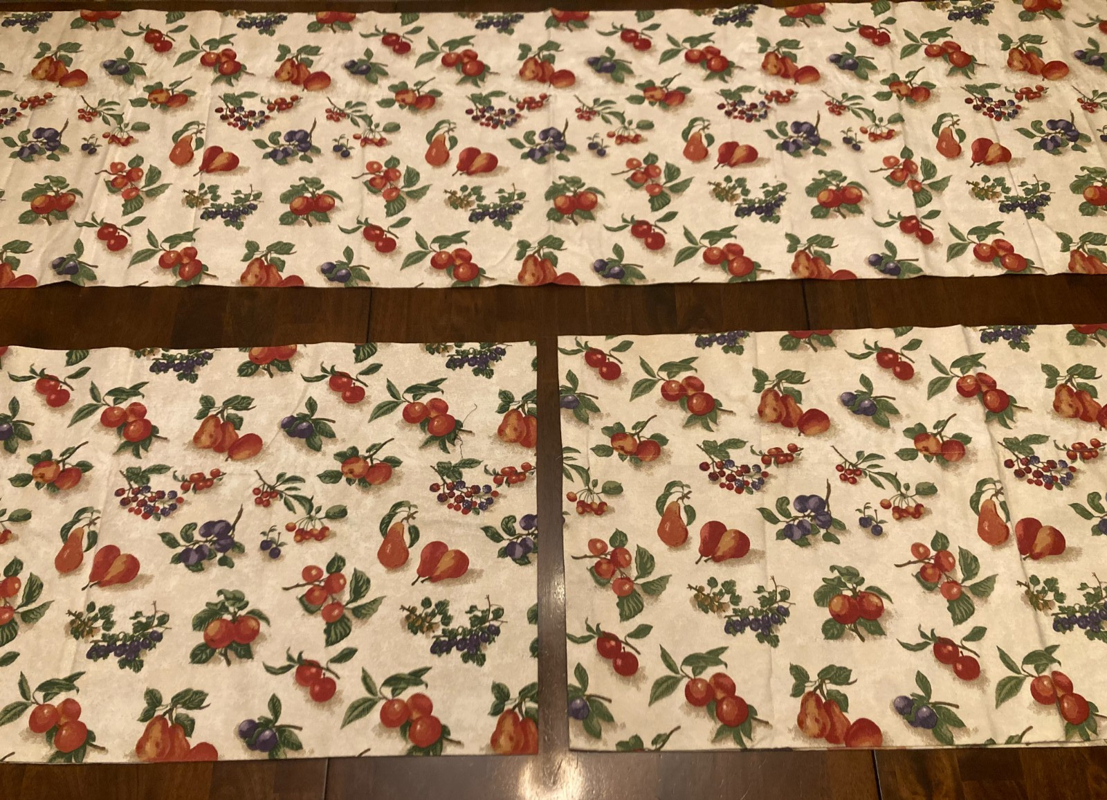 Longaberger Fruit Medley 72″ x 17.5″ Straight Valances Discontinued – Set of 3