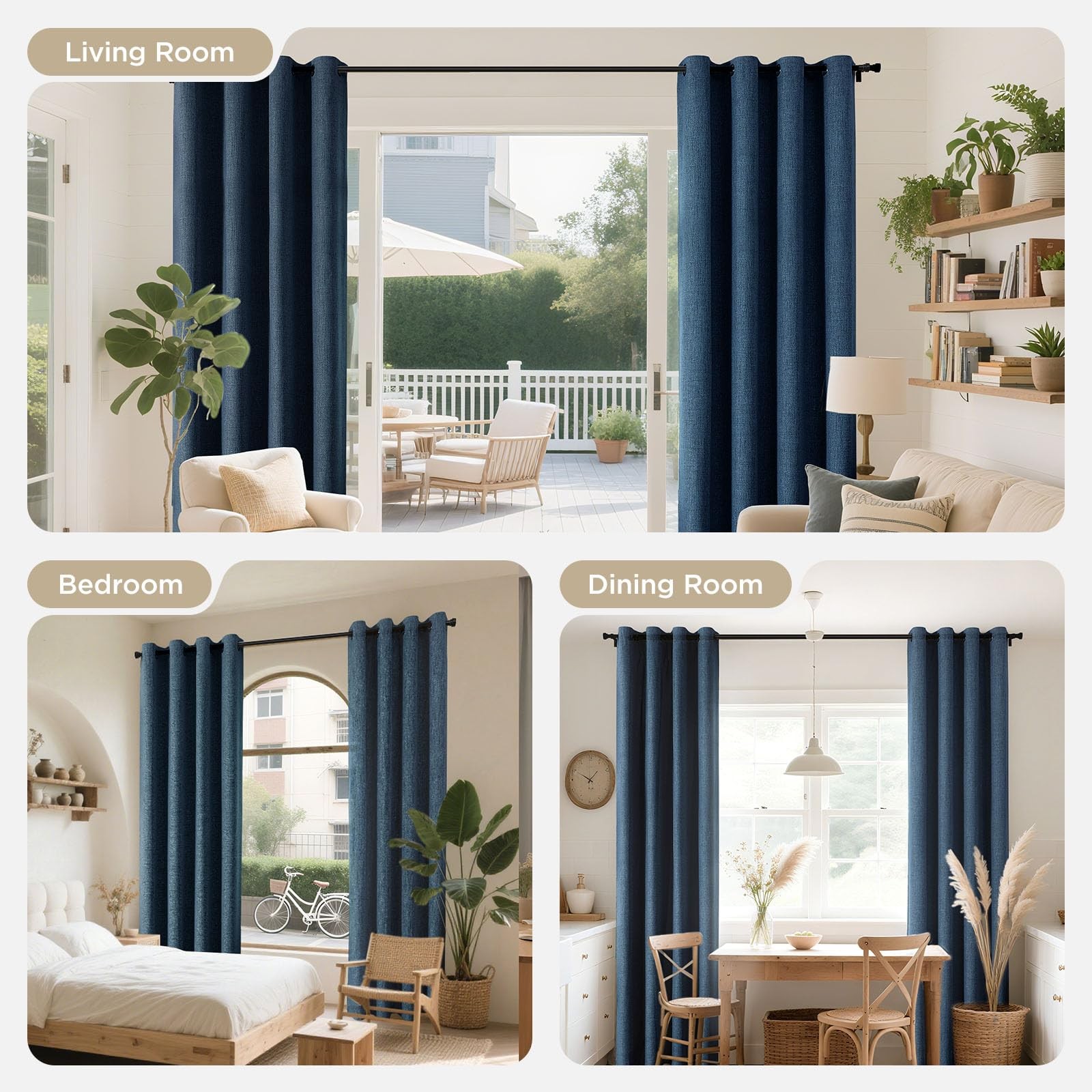 Blackout Curtains, 213cm Long, 2 Panel, Castle Red, Room Blackout Curtains…