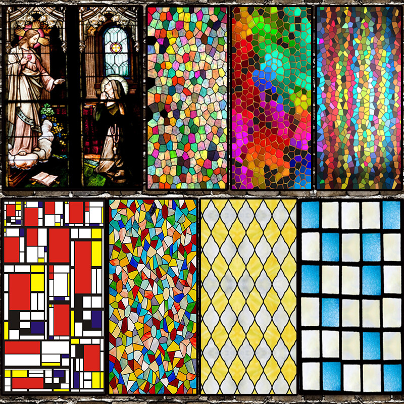 3D Static Frosted Stained Window Film Flower Glass Sticker Decor