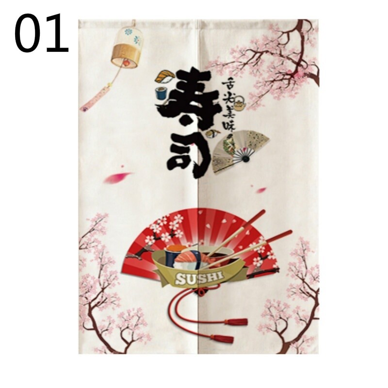 Japanese Noren Curtain Sushi Restaurant Room Divider Kitchen Door Tapestry Decor